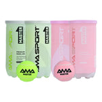 Balles Padel AMASPORT Professionnelles - Haute Élasticité Résistantes (Lot de 2 Tubes)