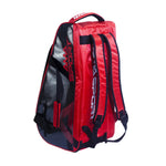 Sac à Dos Padel AMASPORT Cuir - Grande Capacité Imperméable Poche Sécurité Rouge